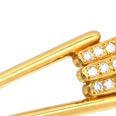 ミキモト MIKIMOTO ダイヤ 0.20ct イエローゴールド K18YG ダイヤモンド ネックレス MIKIMOTO Au750 18K 18金 YG ヴィンテージ トリプルバー パヴェ 13P