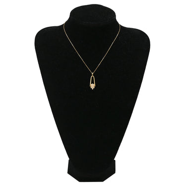 ミキモト MIKIMOTO ダイヤ 0.20ct イエローゴールド K18YG ダイヤモンド ネックレス MIKIMOTO Au750 18K 18金 YG ヴィンテージ トリプルバー パヴェ 13P