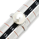 ミキモト MIKIMOTO サイドストーン 大粒パール パールホワイト×プラチナシルバー Pt950 パール ダイヤモンド リング 指輪 Pt950 真珠 アコヤ ダイヤ バケットカット 13号