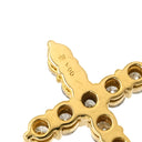 ノンブランド NON BRAND クロスモチーフ ダイヤモンド 1.00ct イエローゴールド K18YG ダイヤモンド ペンダントトップ 十字架 18K 750 YG ネックレストップ 11石 11P ラウンドブリリアント