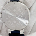 腕時計 ルイヴィトン LOUIS VUITTON タンブール GMT Q113M 自動巻き メンズ シルバー デイト アラビア バー デュアルタイム