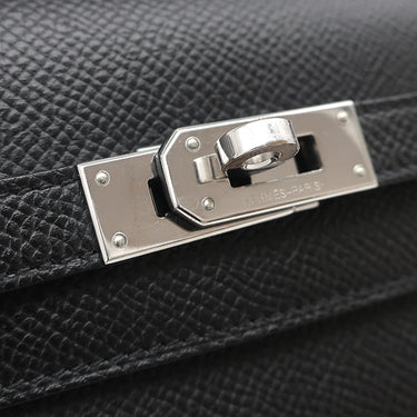 エルメス HERMES ケリーウォレット ロング トゥーゴー ブラック ヴォーエプソン 長財布 シルバー金具 黒
