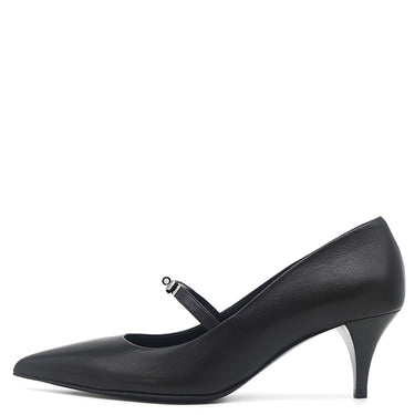 エルメス HERMES マジェステ 60 H261046Z ブラック レザー 36 パンプス シルバー金具 黒 ケリーバックル ポインテッドトゥ ストラップ付 6cmヒール