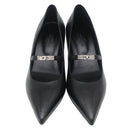 エルメス HERMES マジェステ 60 H261046Z ブラック レザー 36 パンプス シルバー金具 黒 ケリーバックル ポインテッドトゥ ストラップ付 6cmヒール