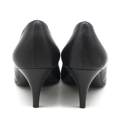 エルメス HERMES マジェステ 60 H261046Z ブラック レザー 36 パンプス シルバー金具 黒 ケリーバックル ポインテッドトゥ ストラップ付 6cmヒール