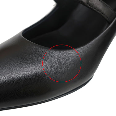 エルメス HERMES マジェステ 60 H261046Z ブラック レザー 36 パンプス シルバー金具 黒 ケリーバックル ポインテッドトゥ ストラップ付 6cmヒール