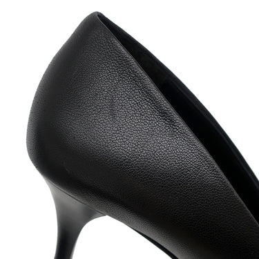 エルメス HERMES マジェステ 60 H261046Z ブラック レザー 36 パンプス シルバー金具 黒 ケリーバックル ポインテッドトゥ ストラップ付 6cmヒール