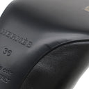 エルメス HERMES マジェステ 60 H261046Z ブラック レザー 36 パンプス シルバー金具 黒 ケリーバックル ポインテッドトゥ ストラップ付 6cmヒール