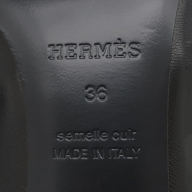 エルメス HERMES マジェステ 60 H261046Z ブラック レザー 36 パンプス シルバー金具 黒 ケリーバックル ポインテッドトゥ ストラップ付 6cmヒール