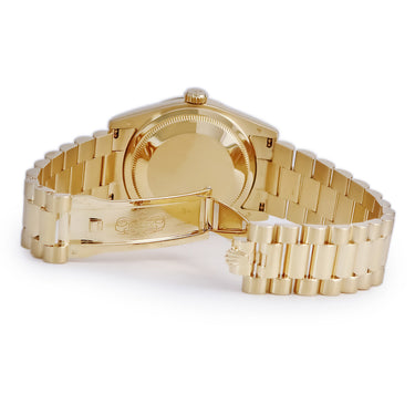 腕時計 ロレックス ROLEX デイデイト 36 118238 Z番 自動巻き メンズ Z番 K18YG無垢 グリーン フルーテッドベゼル バー