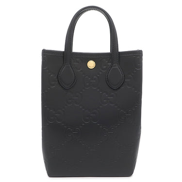 グッチ GUCCI GG スーパーミニバッグ 790133 ブラック レザー 2WAYバッグ ゴールド金具 黒 ハンドバッグ ショルダー