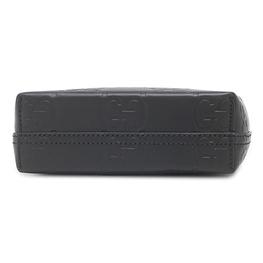 グッチ GUCCI GG スーパーミニバッグ 790133 ブラック レザー 2WAYバッグ ゴールド金具 黒 ハンドバッグ ショルダー