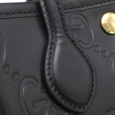 グッチ GUCCI GG スーパーミニバッグ 790133 ブラック レザー 2WAYバッグ ゴールド金具 黒 ハンドバッグ ショルダー
