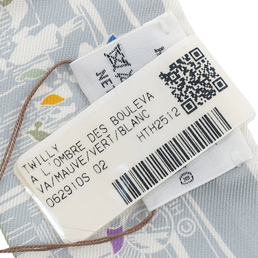 エルメス HERMES ツイリー H062910S モーヴ×グリーン×ホワイト シルク スカーフ 新品 未使用 【ブールヴァールの陰から】