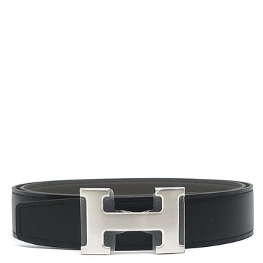 エルメス HERMES コンスタンスH #95 ブラック×エタン トゴ ボックスカーフ #95 ベルト シルバー金具 新品 未使用 Hバックル リバーシブル キット 2025年製
