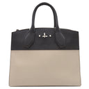 ルイヴィトン LOUIS VUITTON シティ スティーマーMM M54314 ノワール×ベージュ レザー ハンドバッグ シルバー金具 黒 ショルダーストラップ欠品