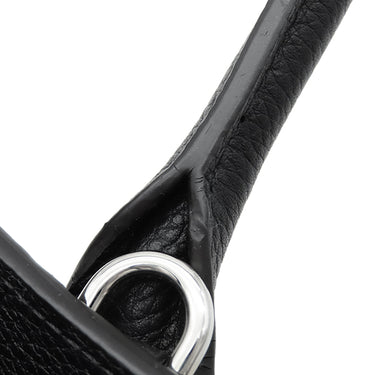 ルイヴィトン LOUIS VUITTON シティ スティーマーMM M54314 ノワール×ベージュ レザー ハンドバッグ シルバー金具 黒 ショルダーストラップ欠品