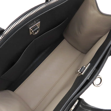 ルイヴィトン LOUIS VUITTON シティ スティーマーMM M54314 ノワール×ベージュ レザー ハンドバッグ シルバー金具 黒 ショルダーストラップ欠品
