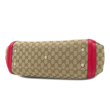 グッチ GUCCI バンブー タッセル トート 296646 ベージュ×レッド GGキャンバス レザー 2WAYバッグ ゴールド金具 ハンドバッグ ショルダー 赤