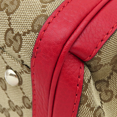 グッチ GUCCI バンブー タッセル トート 296646 ベージュ×レッド GGキャンバス レザー 2WAYバッグ ゴールド金具 ハンドバッグ ショルダー 赤