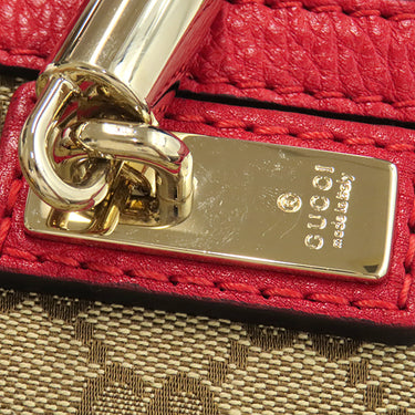 グッチ GUCCI バンブー タッセル トート 296646 ベージュ×レッド GGキャンバス レザー 2WAYバッグ ゴールド金具 ハンドバッグ ショルダー 赤