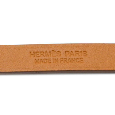 エルメス HERMES ミニ ケリードゥブルトゥール ナタ×ローズゴールド ヴォースイフト GP T2 ブレスレット PG金具 アイボリー 2重 2連 レザーブレス