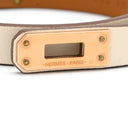 エルメス HERMES ミニ ケリードゥブルトゥール ナタ×ローズゴールド ヴォースイフト GP T2 ブレスレット PG金具 アイボリー 2重 2連 レザーブレス