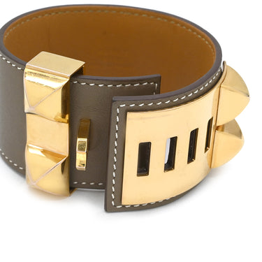 エルメス HERMES コリエドシアン プレス エトゥープ ヴォースイフト GP T2 ブレスレット ゴールド金具 グレージュ