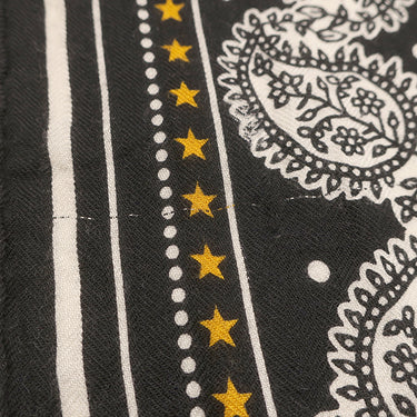 エルメス HERMES カレ140 カレジェアン ブラック×ホワイト×ゴールド カシミヤ シルク ストール 【ZOUAVES ET DRAGONS/ズアヴとドラゴン】