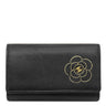 シャネル CHANEL カメリア ココマーク ブラック レザー キーケース ゴールド金具 黒 鍵入れ 6連 6本