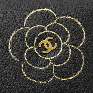 シャネル CHANEL カメリア ココマーク ブラック レザー キーケース ゴールド金具 黒 鍵入れ 6連 6本