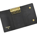 シャネル CHANEL カメリア ココマーク ブラック レザー キーケース ゴールド金具 黒 鍵入れ 6連 6本