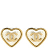 シャネル CHANEL ココマーク ハートモチーフ ホワイト×ゴールド GP フェイクパール イヤリング CCマーク クリップ