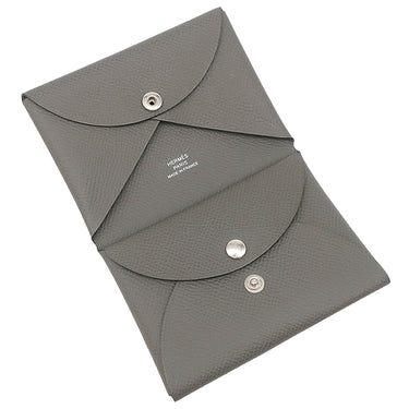 エルメス HERMES カルヴィ デュオ エタン ヴォーエプソン カードケース シルバー金具 新品 未使用 フラグメントケース 2025年製