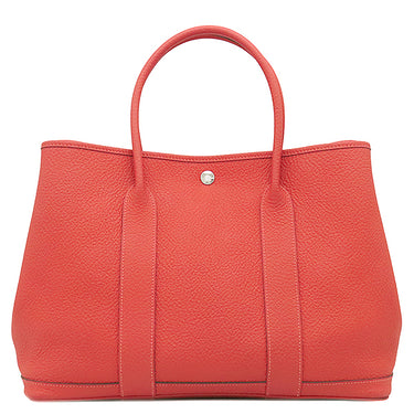 エルメス HERMES ガーデンパーティー PM ルージュピヴォワンヌ ネゴンダ トートバッグ シルバー金具 ハンドバッグ
