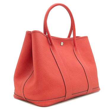 エルメス HERMES ガーデンパーティー PM ルージュピヴォワンヌ ネゴンダ トートバッグ シルバー金具 ハンドバッグ