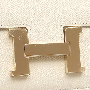 エルメス HERMES コンスタンス3 ミニ ミロワール クレ ヴォーエプソン ショルダーバッグ シャンパンゴールド金具 オフホワイト 2024年製