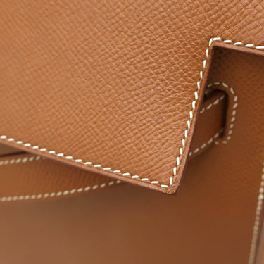 エルメス HERMES ケリー 32 外縫い ゴールド クシュベル ハンドバッグ ゴールド金具 茶 ハンドバッグ 鍵・カデナ・ストラップ欠品