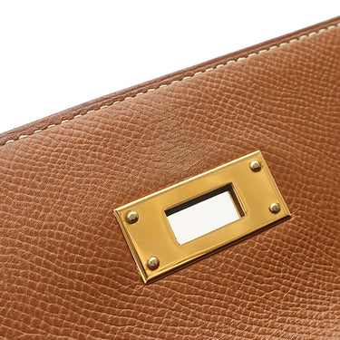 エルメス HERMES ケリー 32 外縫い ゴールド クシュベル ハンドバッグ ゴールド金具 茶 ハンドバッグ 鍵・カデナ・ストラップ欠品