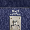 エルメス HERMES ケリー25 外縫い トリコロール ブルーサフィール×ブルーフランス×ブラック ヴォーエプソン 2WAYバッグ シルバー金具 紺 青 黒
