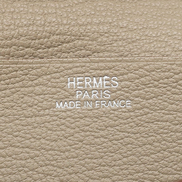 エルメス HERMES ベアンスフレ ヴェルソ ピンク×トゥルティエールグレー シェーブル 長財布 シルバー金具 バイカラー 二つ折り財布