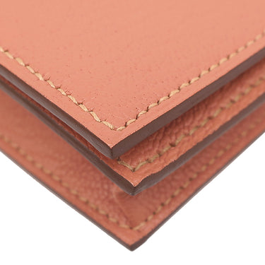 エルメス HERMES ベアンスフレ ローズティー シェブルミゾル 長財布 ゴールド金具 二つ折り財布