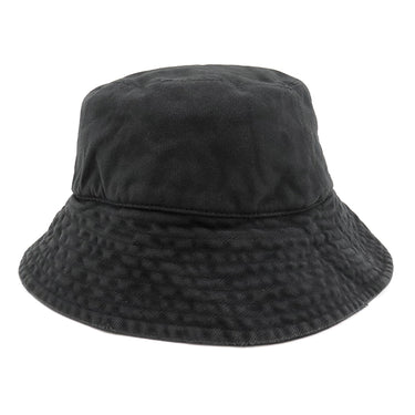 バレンシアガ BALENCIAGA ロゴタグ バケットハット ブラック コットン 14037 帽子 黒 帽子 ヴィンテージ加工