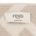 フェンディ FENDI FFロゴ FXT462 AYKU グレージュ ウール マフラー 白 FF柄 ズッカ柄 フリンジ