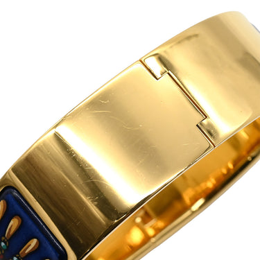 エルメス HERMES クリッククラック エマイユ GM ブルーXマルチカラー GP 七宝焼き ブレスレット ゴールド金具 ブルー 赤 青 金 バングル