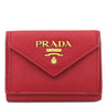 プラダ PRADA サフィアーノ メタルロゴ 1MH021 レッド レザー 三つ折り財布 ゴールド金具 コンパクトウォレット 赤