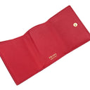 プラダ PRADA サフィアーノ メタルロゴ 1MH021 レッド レザー 三つ折り財布 ゴールド金具 コンパクトウォレット 赤