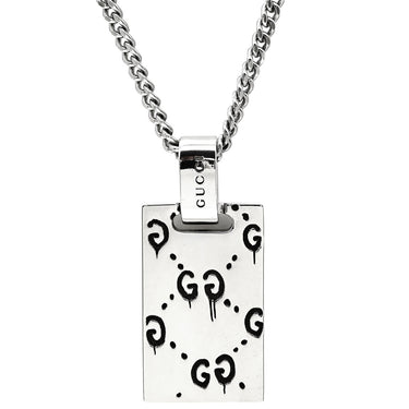 グッチ GUCCI ゴースト シルバー シルバー925 ネックレス AG925 スカル GG プレート AG925 SV925