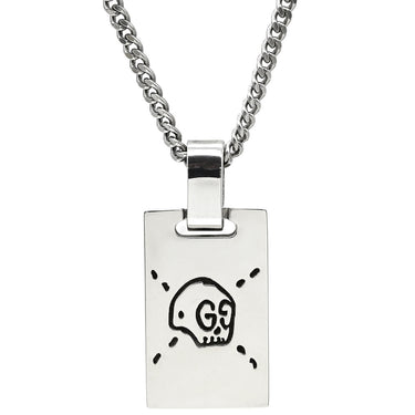 グッチ GUCCI ゴースト シルバー シルバー925 ネックレス AG925 スカル GG プレート AG925 SV925