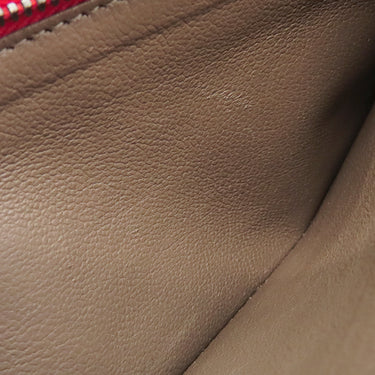 ボッテガヴェネタ BOTTEGA VENETA イントレチャート コンチネンタル ウォレット ブラウン×レッド レザー 長財布 ガンメタル金具 茶 二つ折り